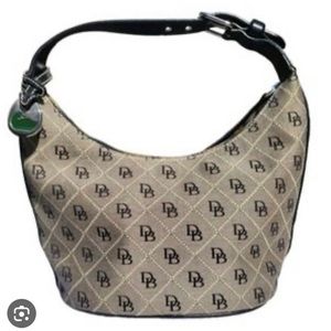 Authentic Dooney & Bourke black, monogrammed bucket purse.  Excellent condition